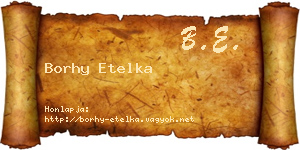 Borhy Etelka névjegykártya
